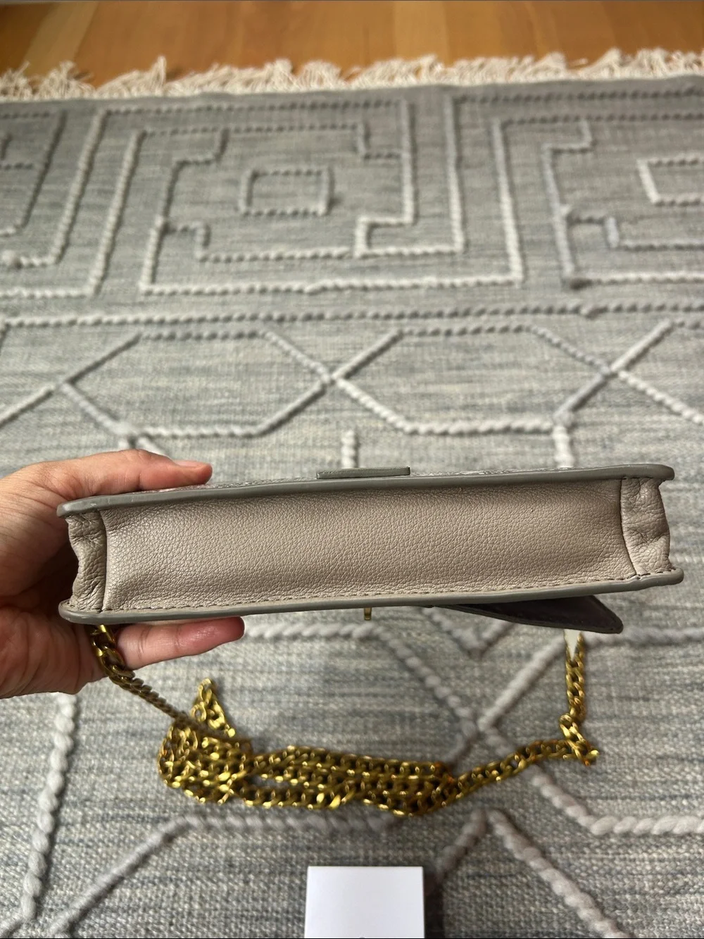 NWT Authentic Fossil Ainsley Snake-Print Clutch/Wallet w Detachable Chain